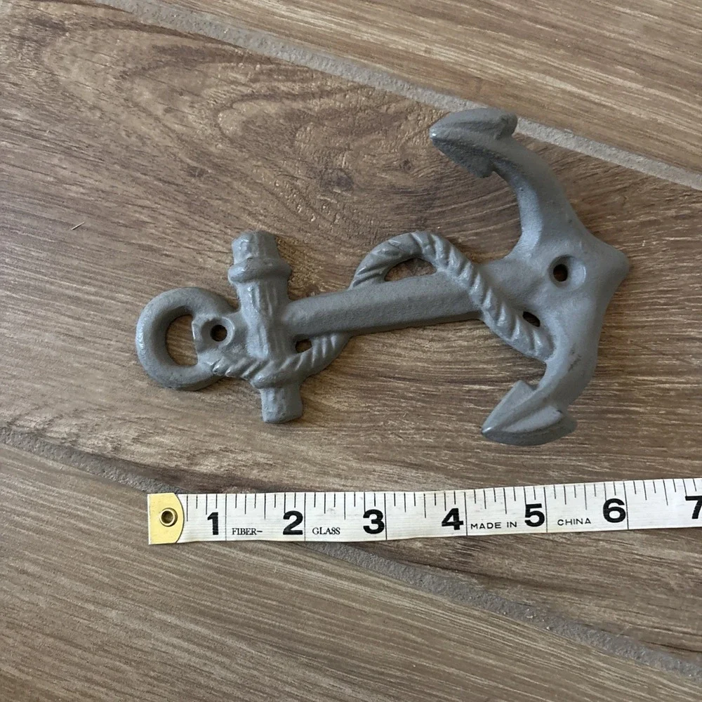 CAST IRON Ship ANCHOR‎ TOWEL HOOK Beach Nautical Decor Wall Mount